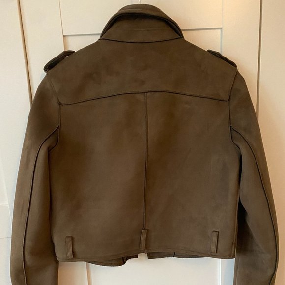 Suede Like Bomber Motorcycle Jacket - Picture 4 of 4